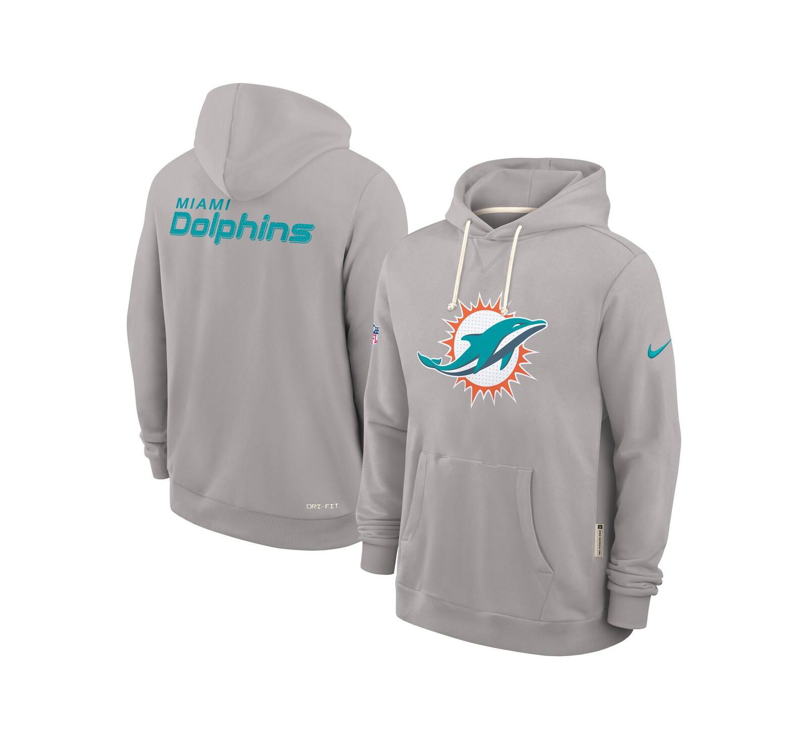 Мужское худи Nike Charcoal Miami Dolphins Sideline Standard Issue Initial Home Dri-FIT