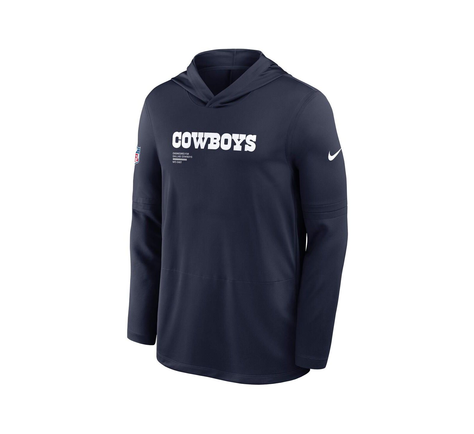 Nike Men's Navy Dallas Cowboys Sideline Pure Performance Long Sleeve Hoodie T-Shirt