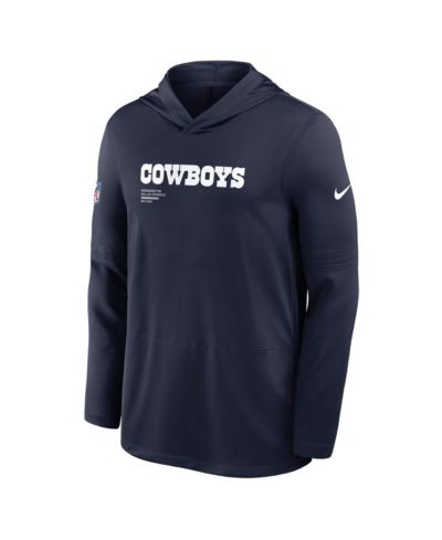 Мужское худи-футболка Nike Navy Dallas Cowboys Sideline Pure Performance Long Sleeve