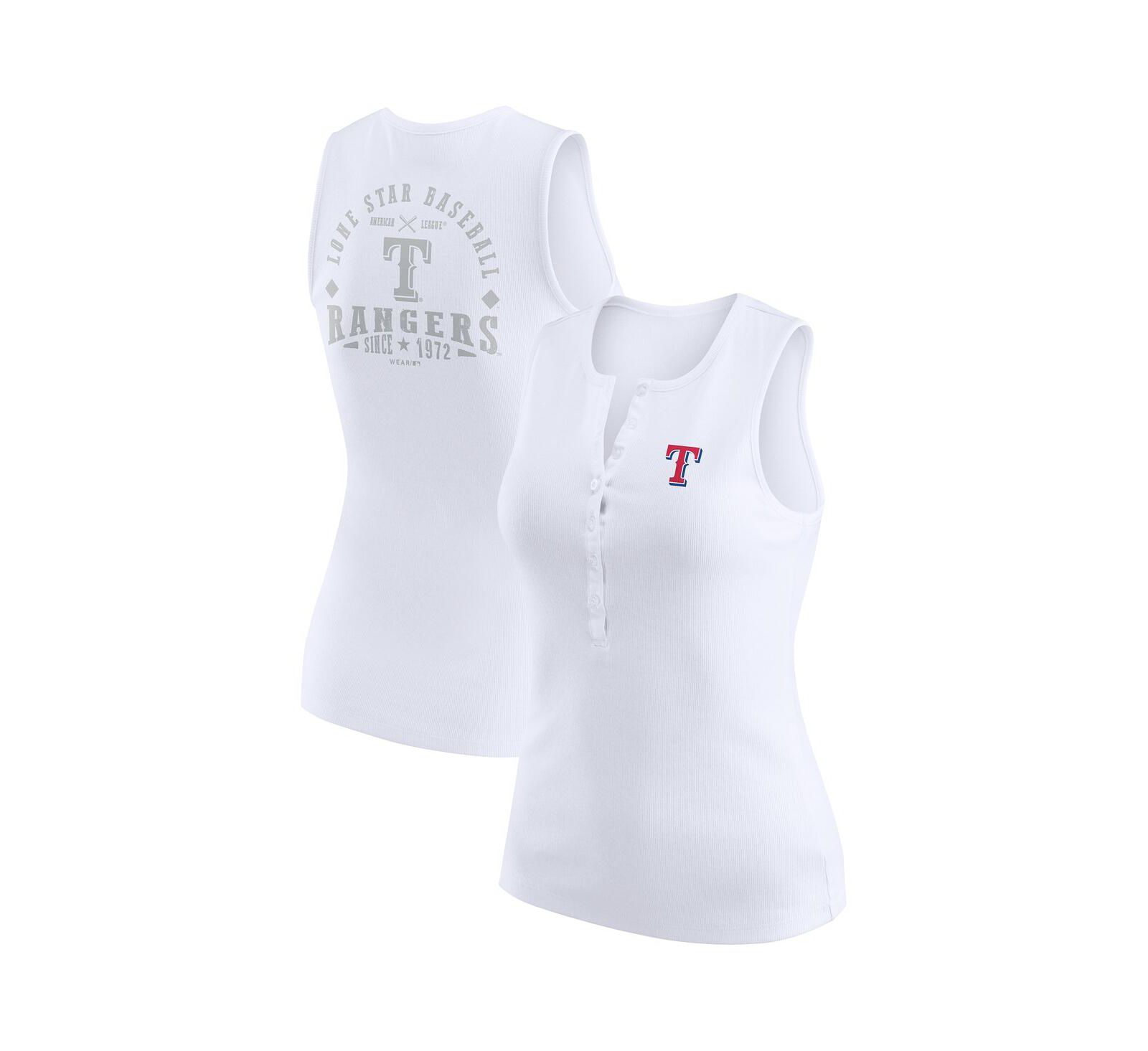 Женский трикотажный топ в рубчик WEAR by Erin Andrews Texas Rangers, белый