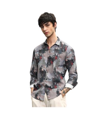 Campus Sutra Men's Artistic-Blur Shirt