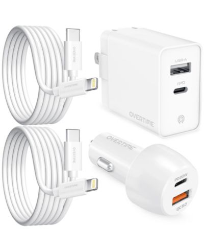 Автомобильное зарядное устройство Overtime Lightning to C Cable: Dual USB-C PD20W & USB-A (OHC10ICX2)
