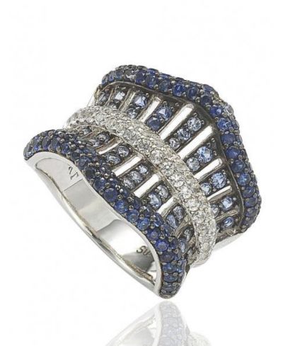 Suzy Levian Sterling Sapphire Crossing Ring