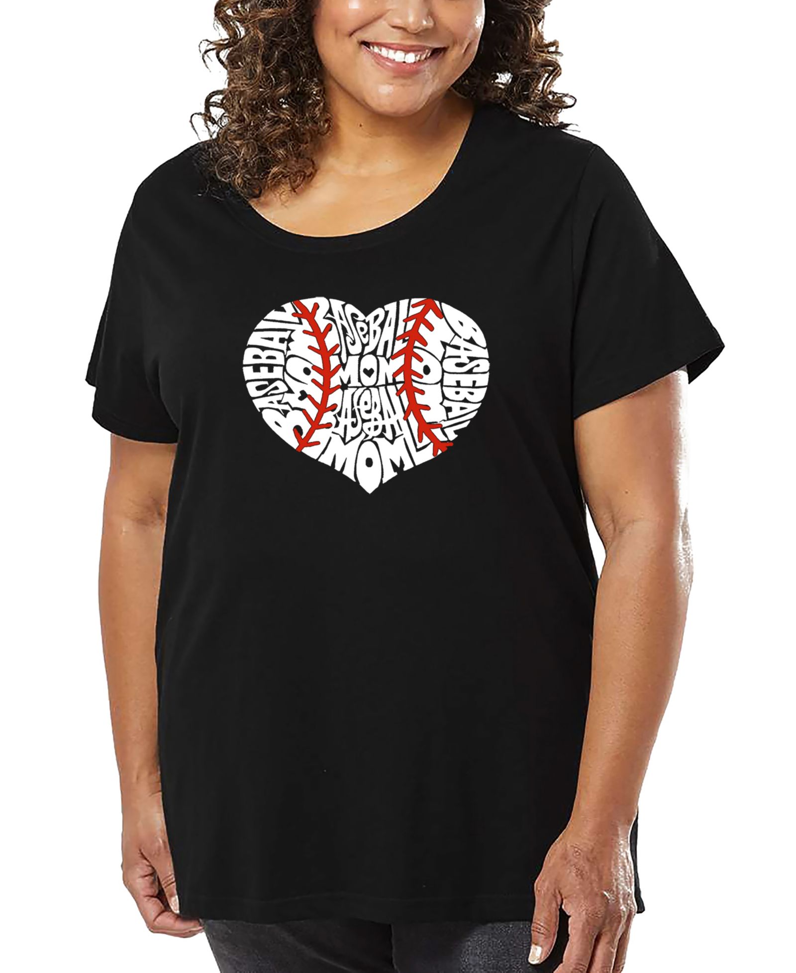 Футболка LA Pop Art Plus Size Baseball Mom Word Art