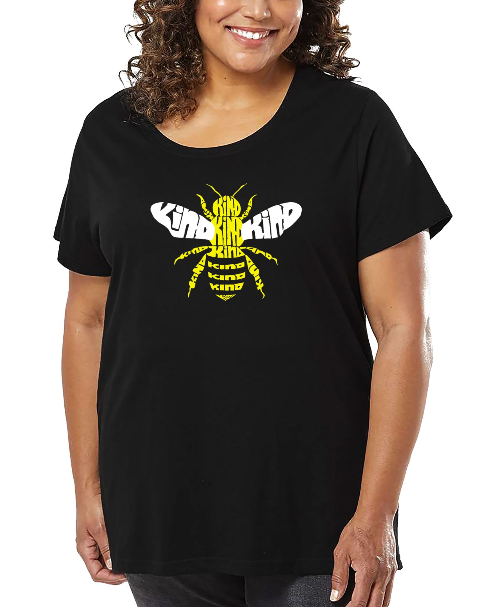 LA Pop Art Футболка Plus Size Bee Kind Word Art