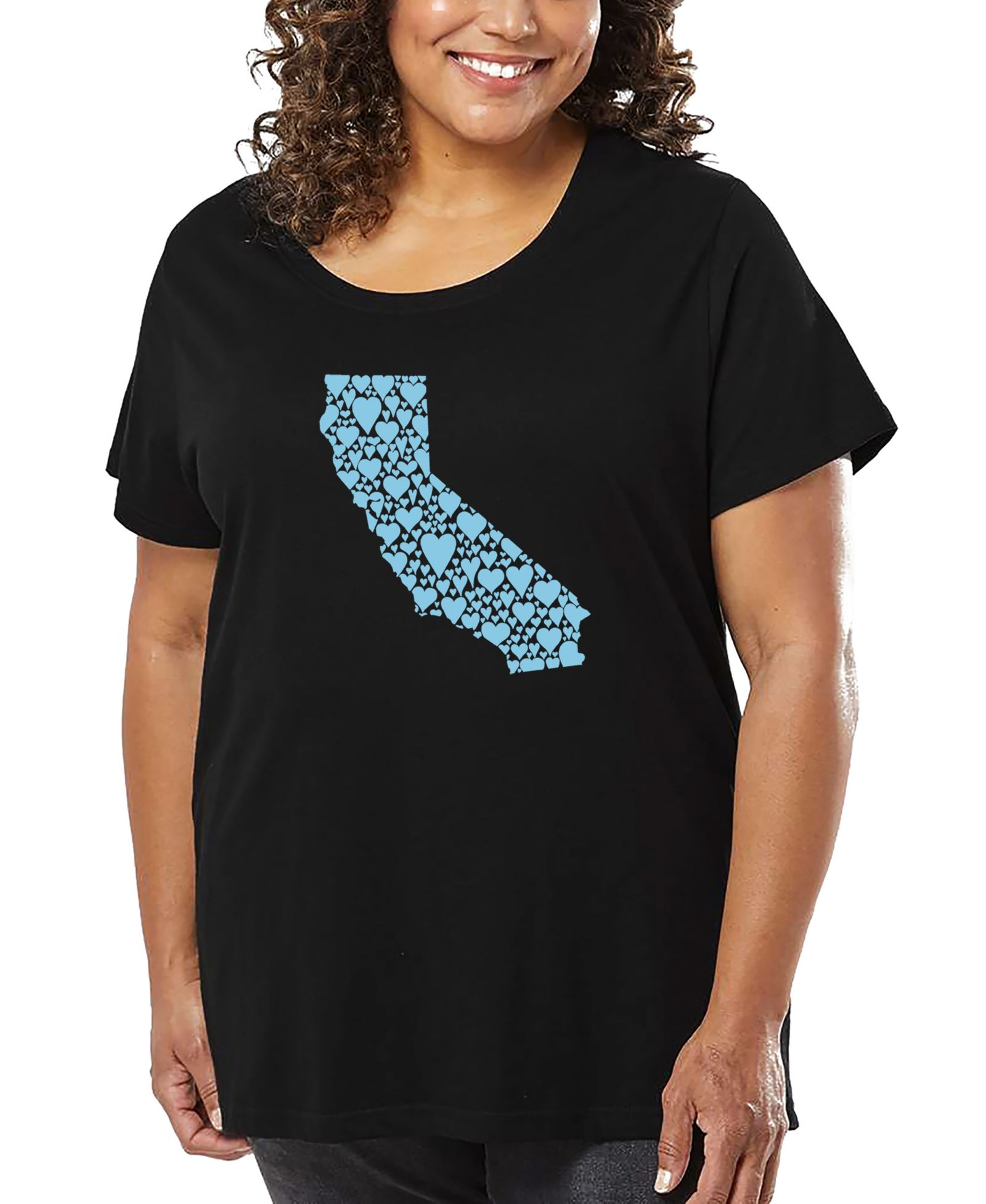 Футболка LA Pop Art Plus Size California Hearts Art