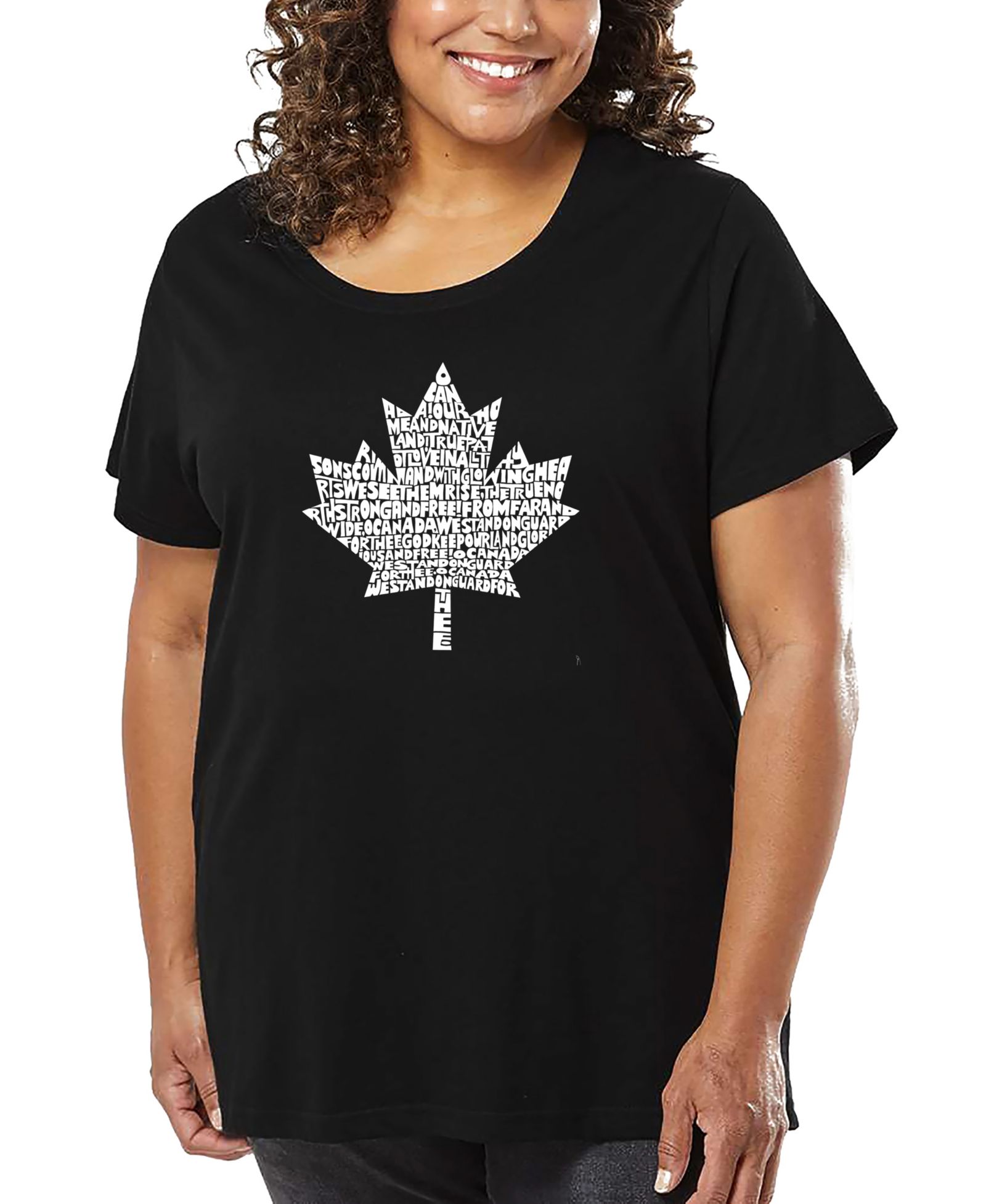 Футболка LA Pop Art Plus Size с принтом Canadian National Anthem