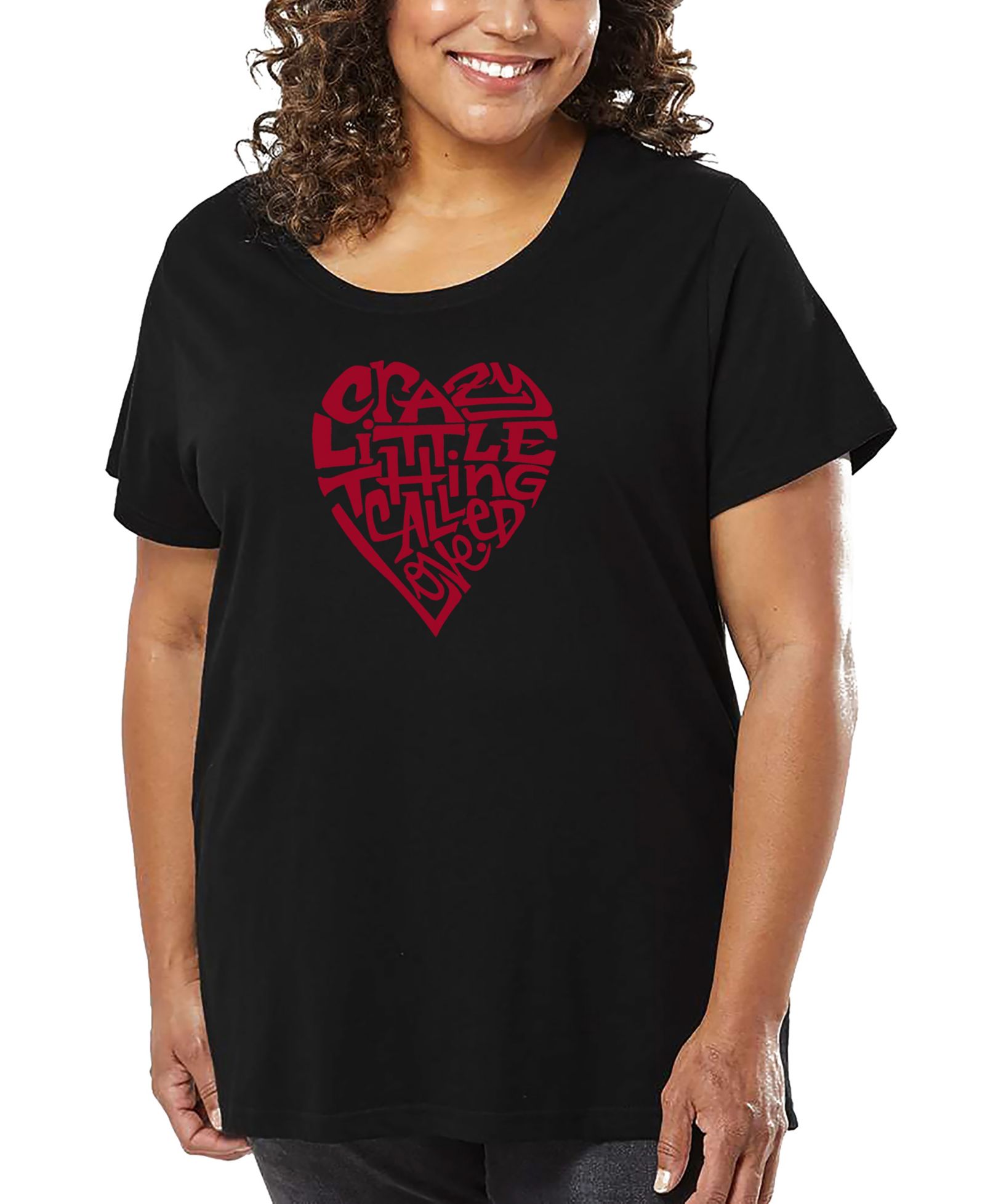 Футболка LA Pop Art Plus Size Crazy Little Thing Called Love Word Art