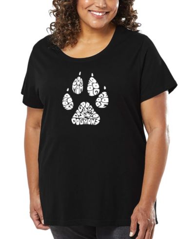 LA Pop Art Plus Size Dog Mom Word Art T-Shirt