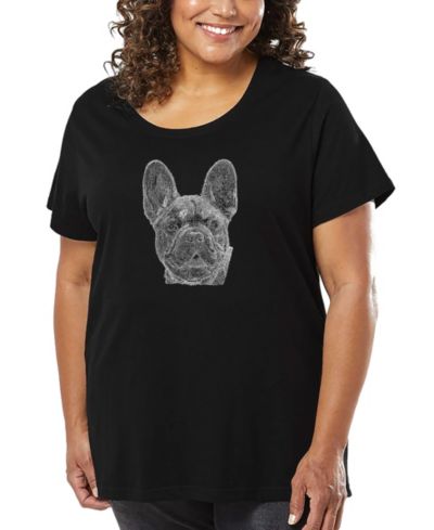 LA Pop Art футболка Plus Size French Bulldog Word Art