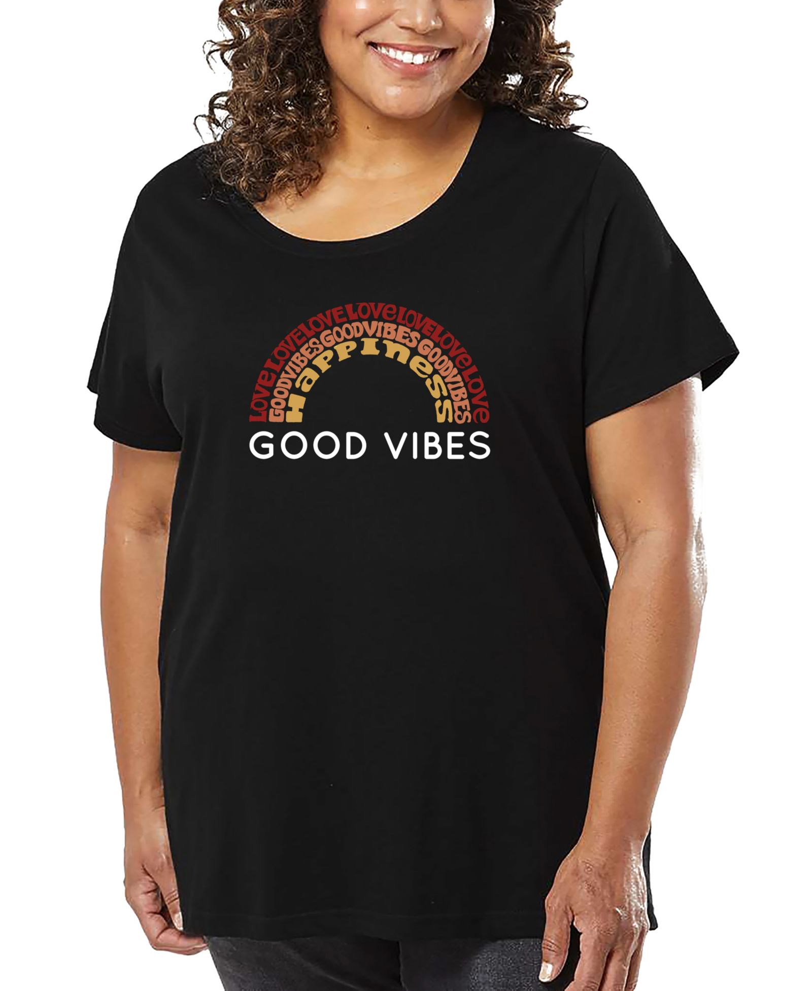 Футболка LA Pop Art Plus Size Good Vibes Word Art