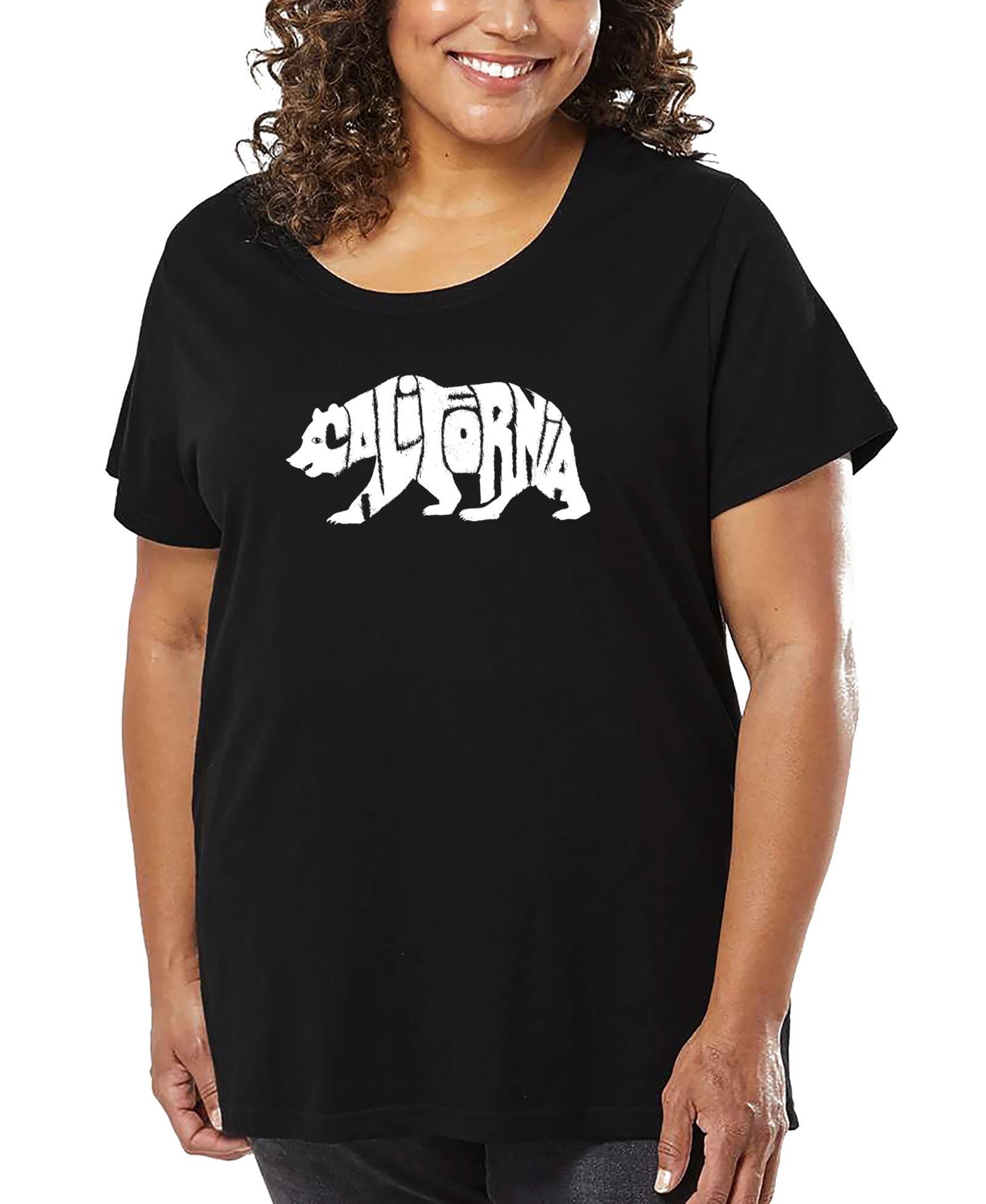 Футболка LA Pop Art Plus Size California Bear Word Art
