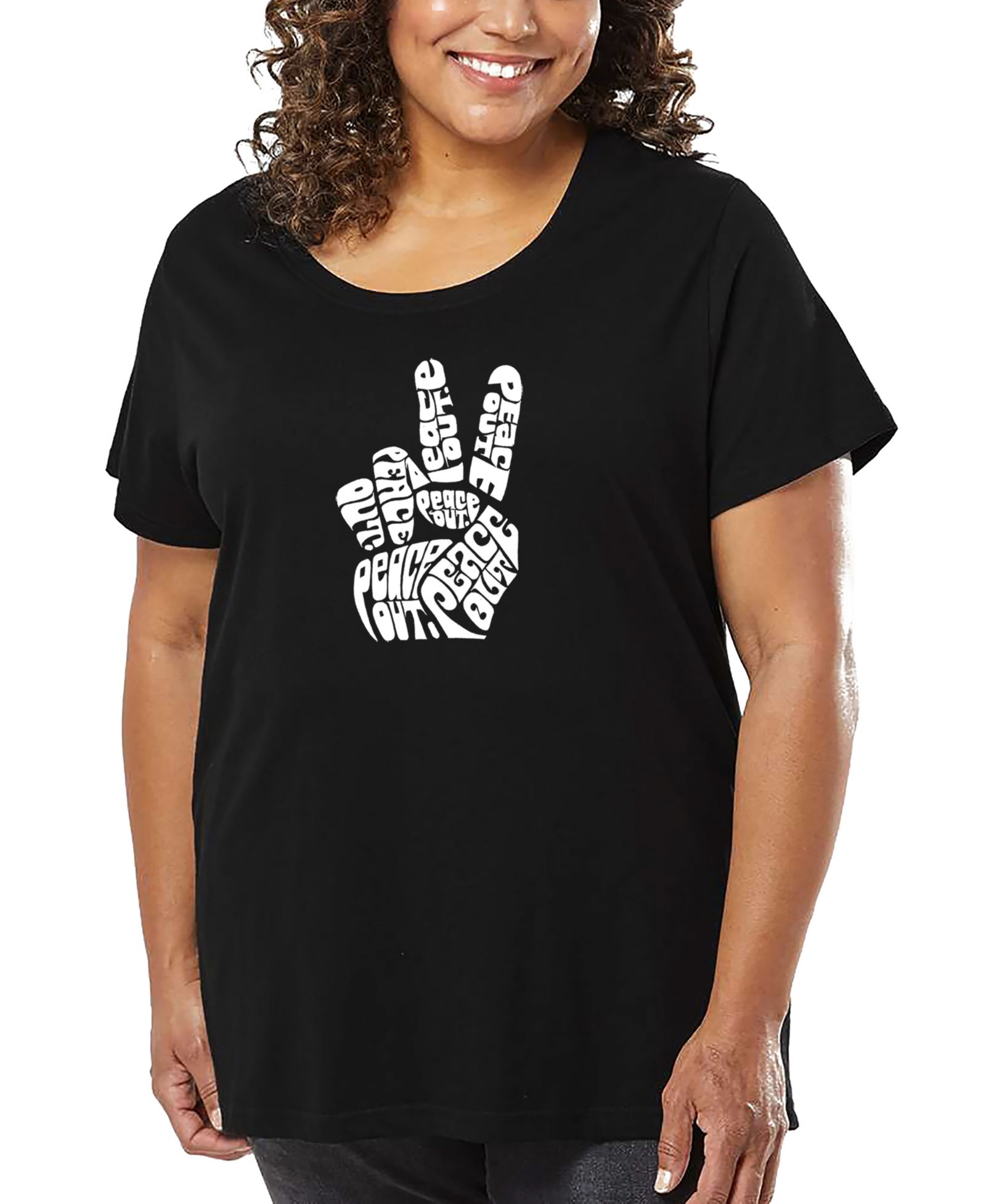 Майка LA Pop Art Plus Size Peace Out Word Art