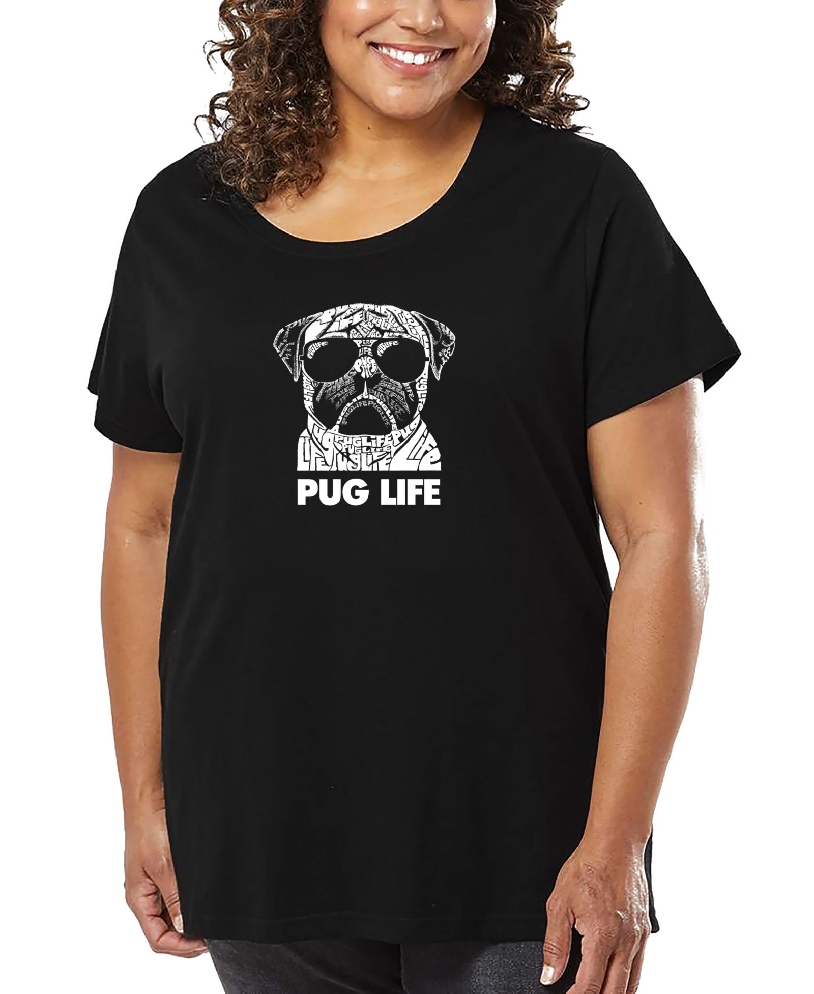 LA Pop Art футболка Pug Life Word Art Plus Size