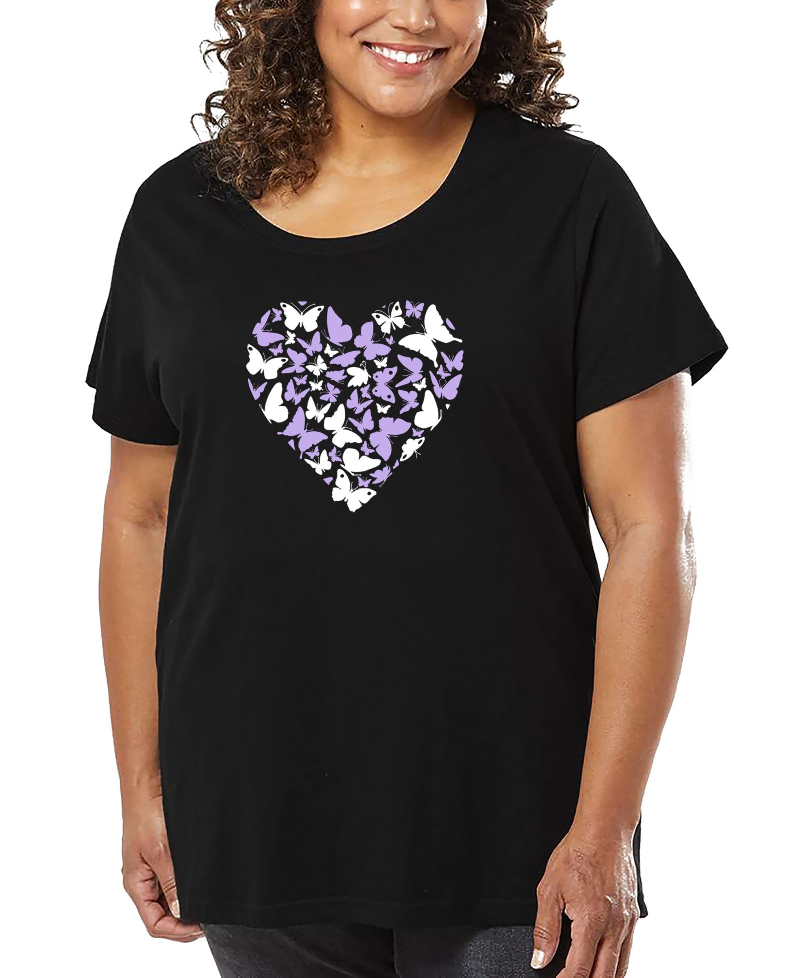Футболка LA Pop Art Plus Size Butterfly Heart Art