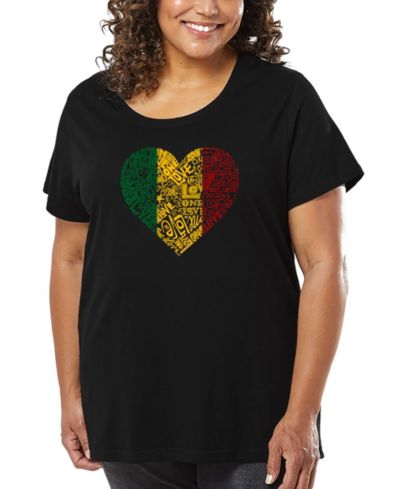 Футболка LA Pop Art Plus Size One Love Heart Word Art