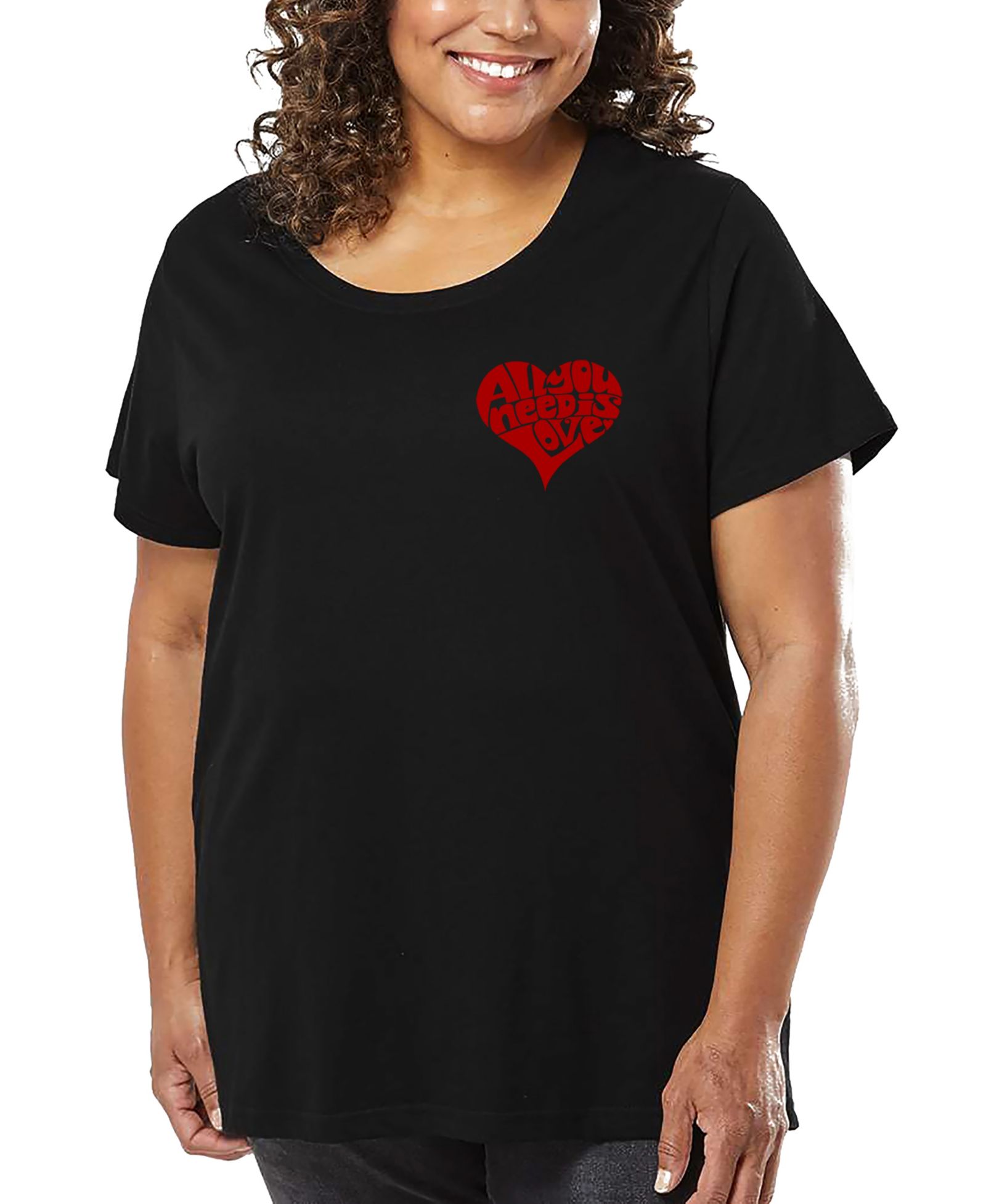 LA Pop Art футболка Plus Size All You Need is Love Word Art