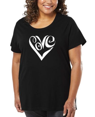 Футболка LA Pop Art Plus Size Script Heart