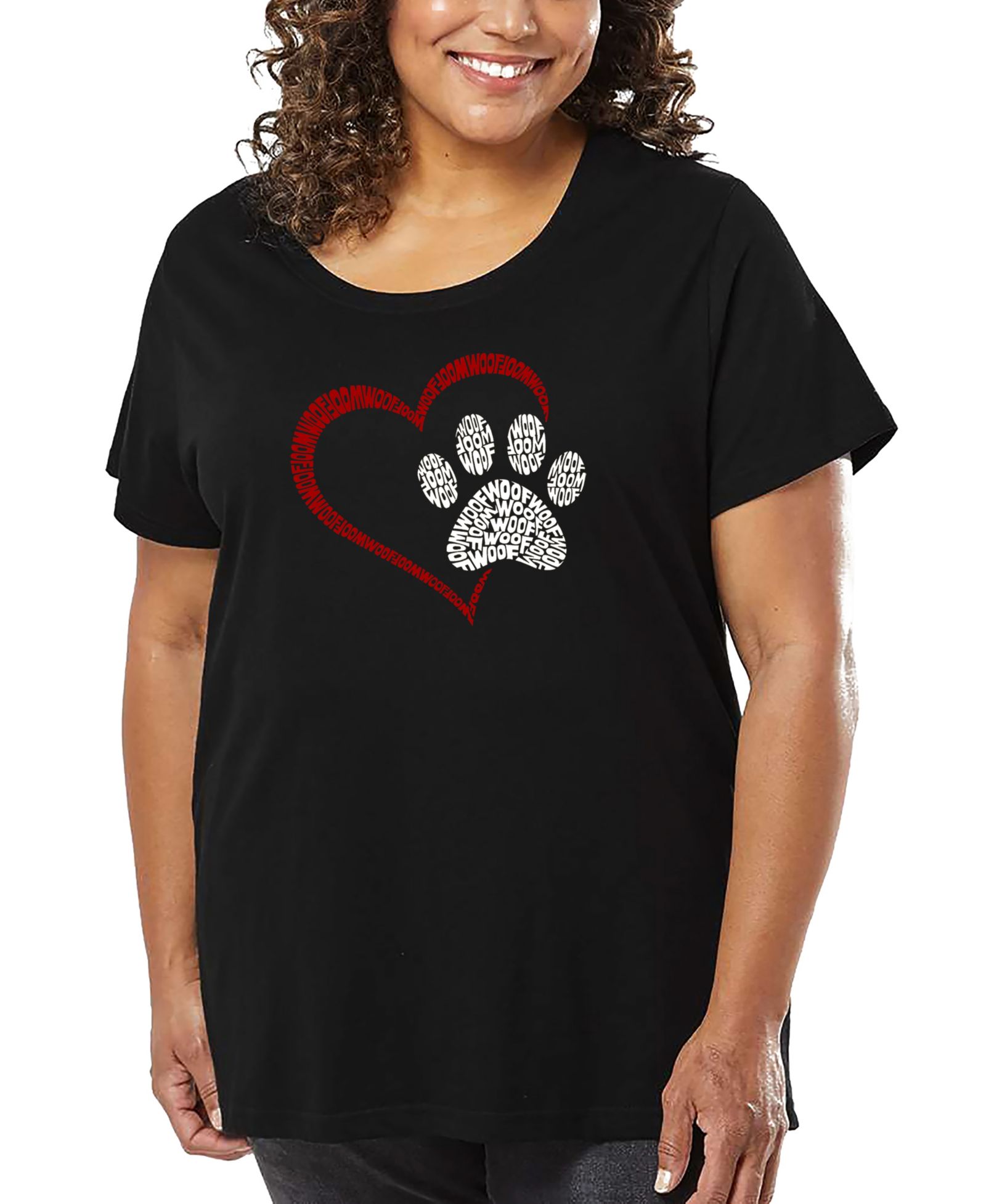 Майка LA Pop Art Plus Size Paw Heart Word Art
