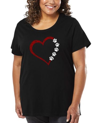 Футболка LA Pop Art Plus Size Meow Heart Word Art