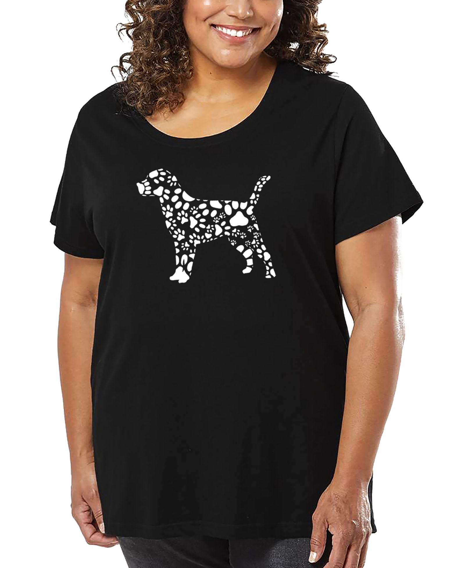 Футболка LA Pop Art Plus Size Dog Paw Prints Art