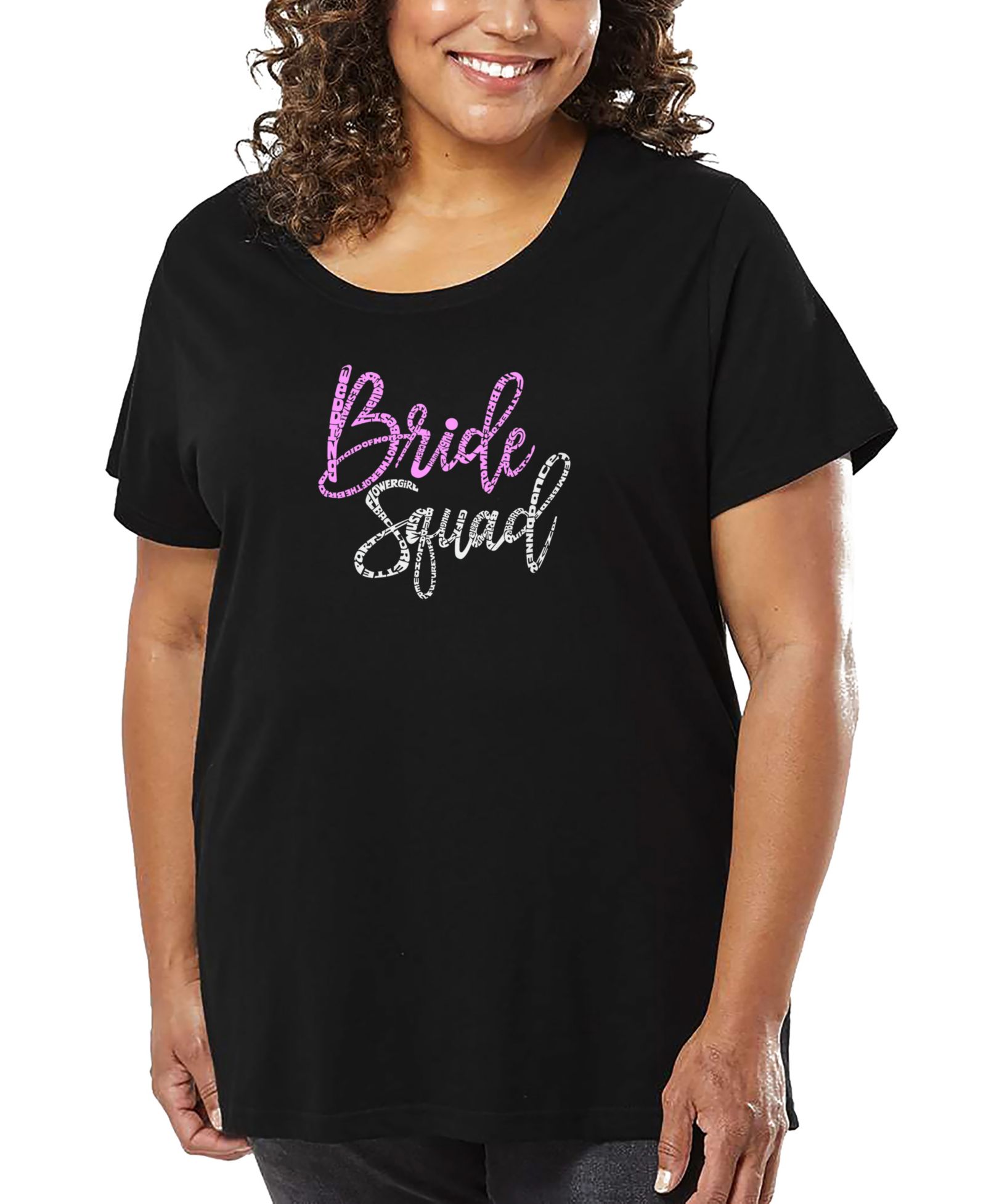 Футболка LA Pop Art Plus Size Bride Squad Word Art