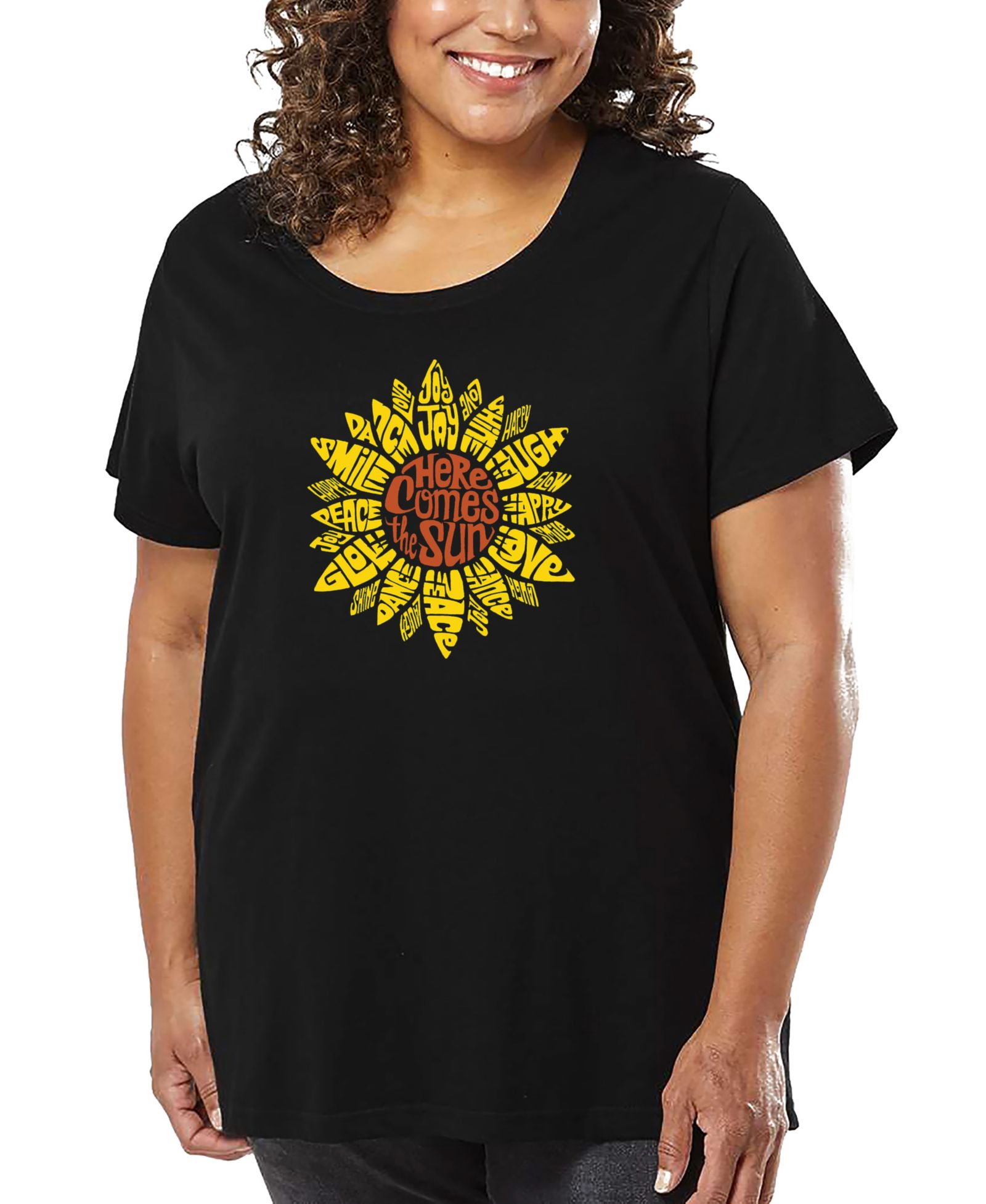 Майка LA Pop Art Plus Size Sunflower Word Art