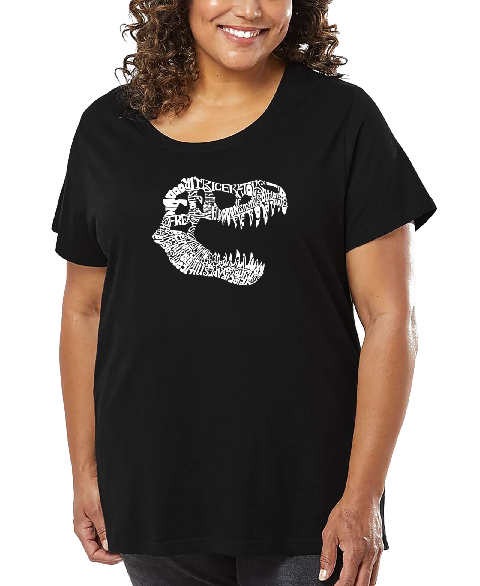 LA Pop Art Plus Size T-REX Word Art T-Shirt