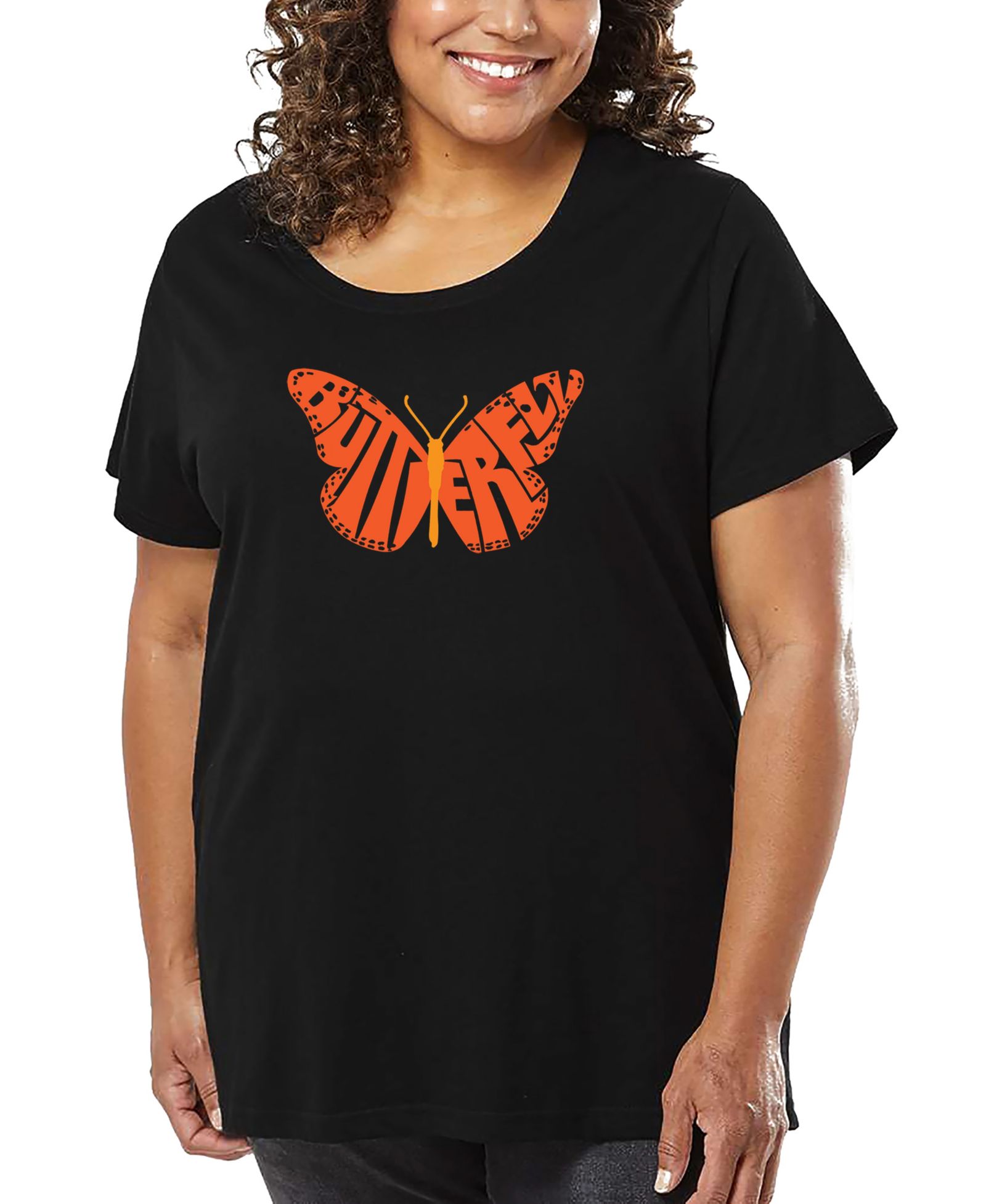 Футболка LA Pop Art Plus Size Butterfly Word Art