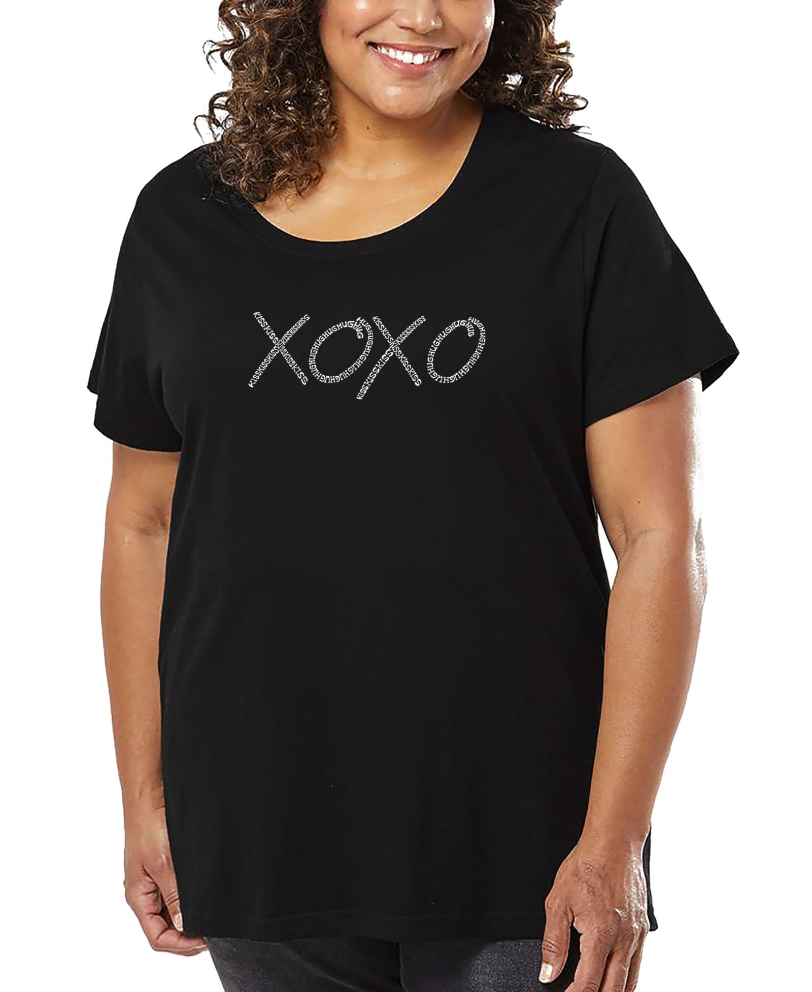 Футболка LA Pop Art Plus Size XOXO Word Art