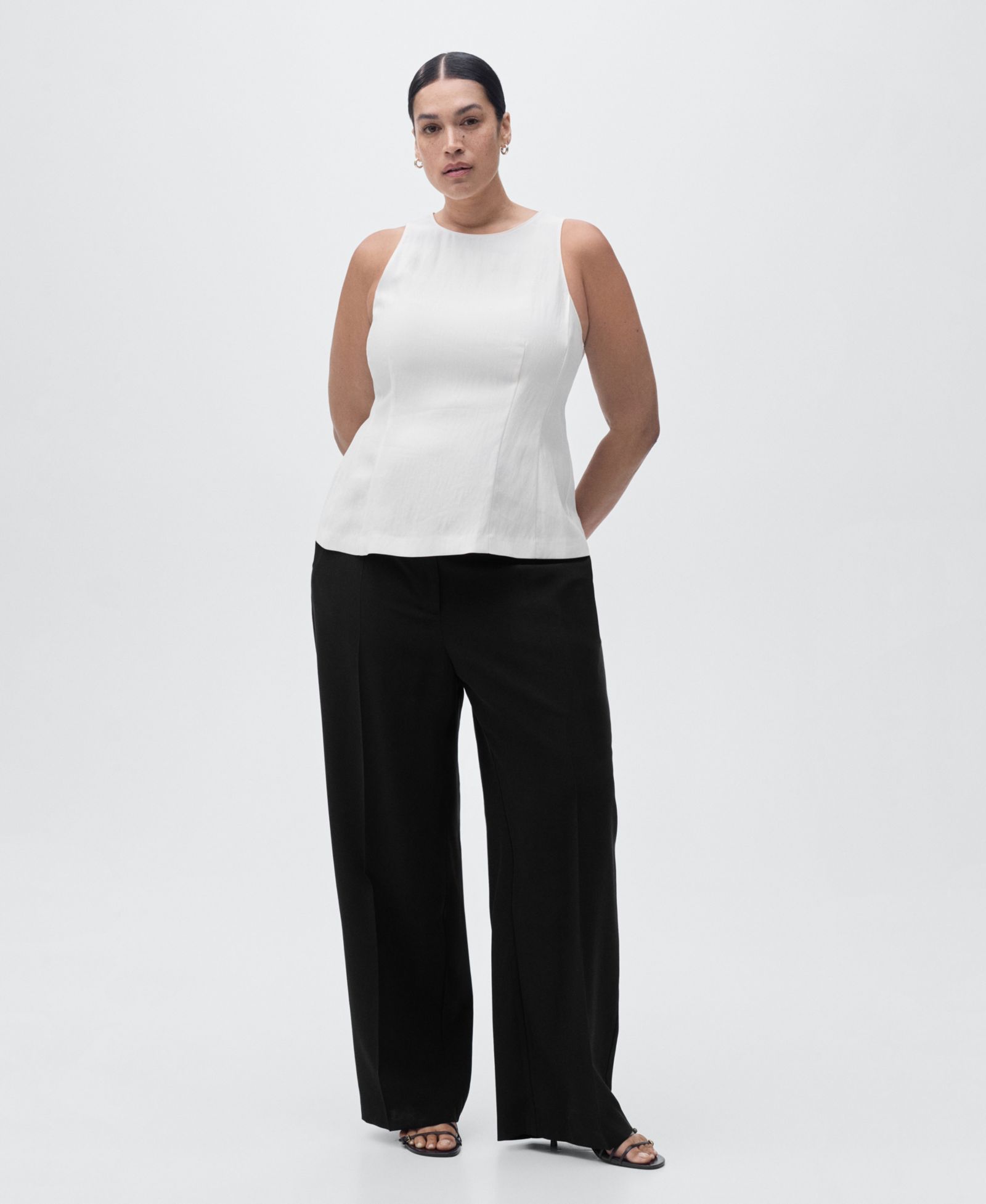 Женские прямые брюки Mango Mid-Rise