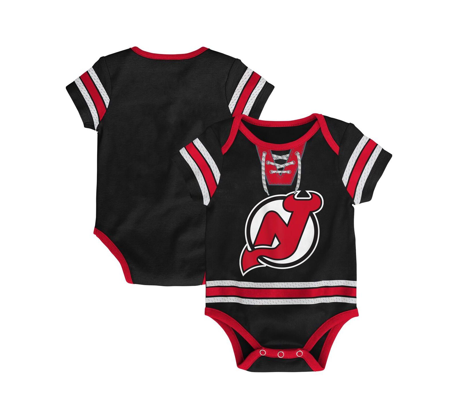 Outerstuff Baby Boys and Girls Black New Jersey Devils Hockey Jersey Bodysuit