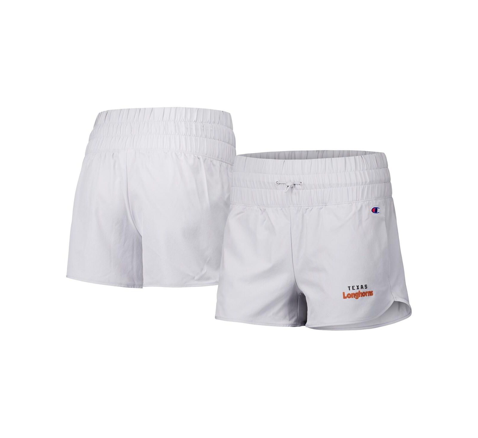 Champion Women's Silver Texas Longhorns Tailgate Her Woven Shorts