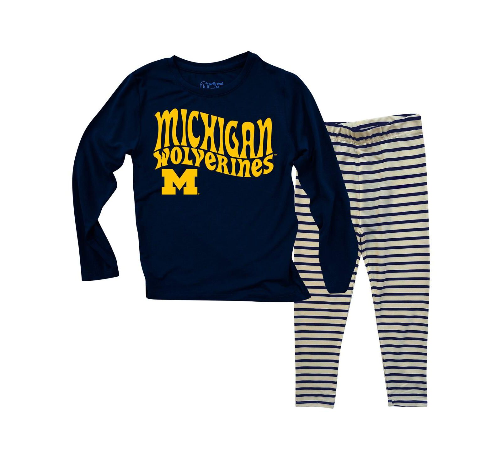 Wes & Willy Детский набор: длинный рукав и полосатые легинсы Michigan Wolverines