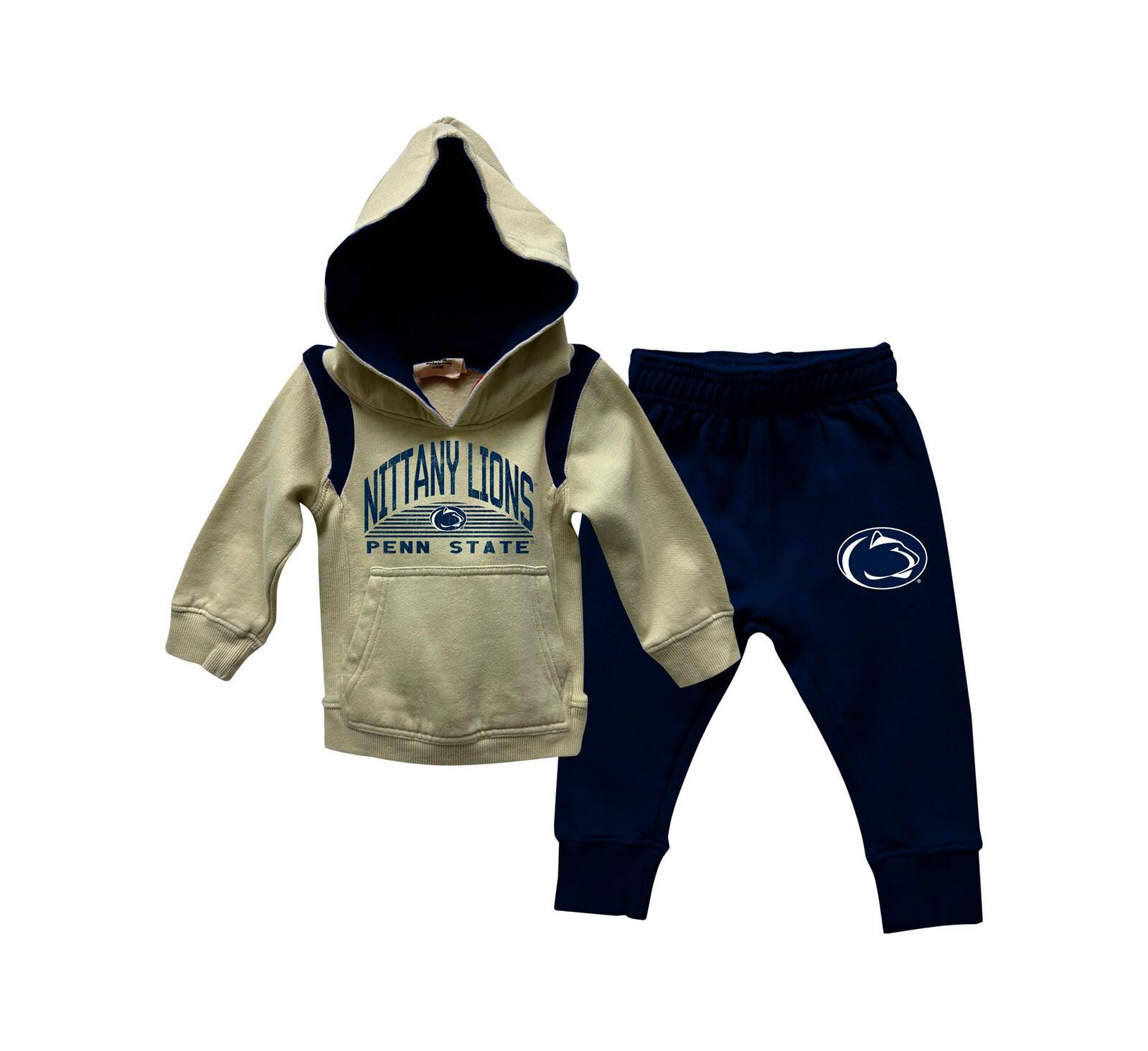 Wes & Willy Baby Boys and Girls Penn State Nittany Lions Color Block Pullover Hoodie and Sweatpants Set