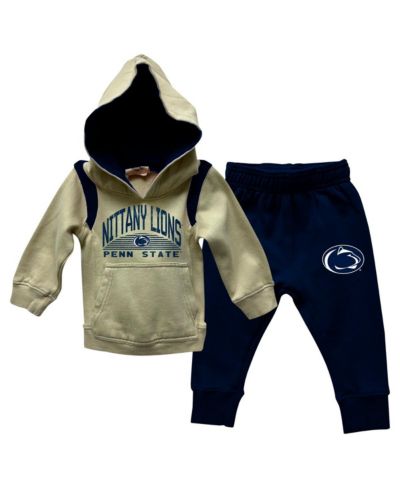 Wes & Willy Baby Boys and Girls Penn State Nittany Lions Color Block Pullover Hoodie and Sweatpants Set