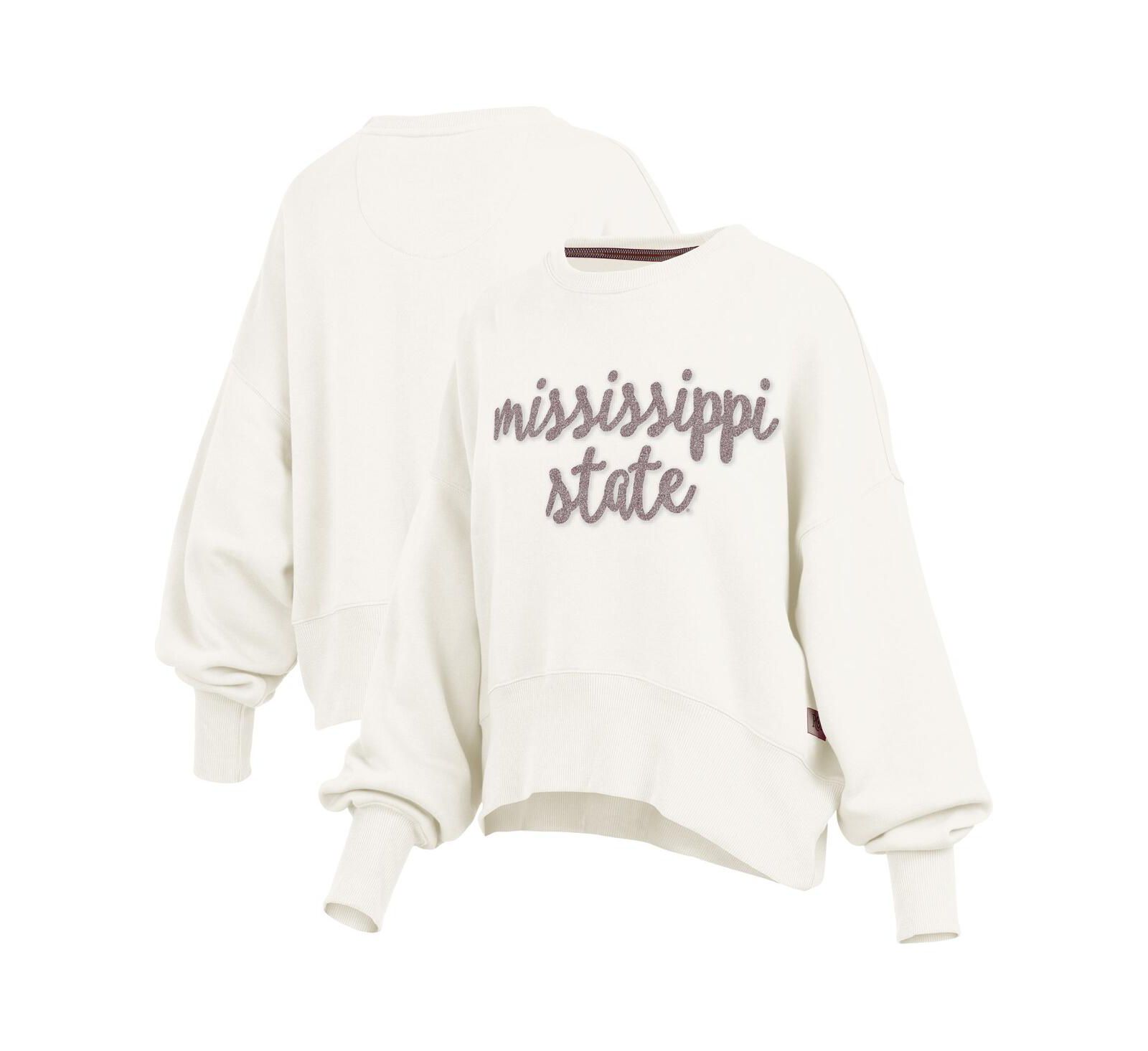 Женское свитшот Pressbox Mississippi State Bulldogs Chelsea Oversized в кремовом цвете
