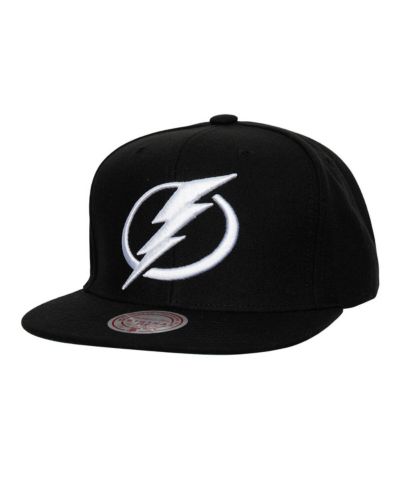 Mitchell & Ness Men's Black Tampa Bay Lightning Core Top Spot Snapback Hat