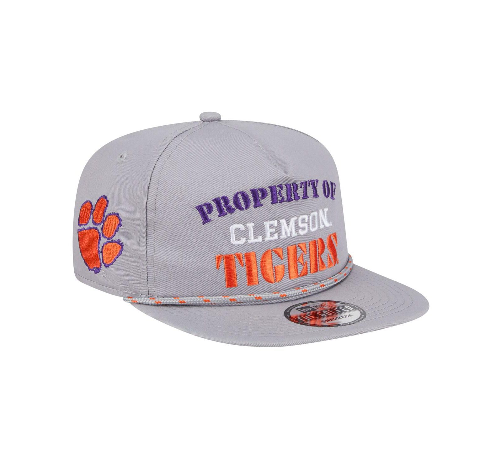 New Era Men's Gray Clemson Tigers Golfer Vintage Adjustable Hat