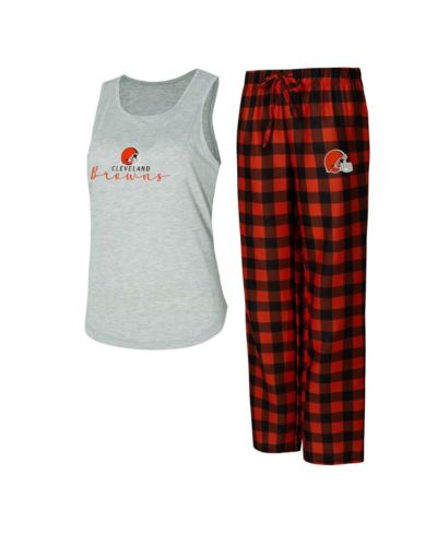 Concepts Sport Женский комплект для сна Cleveland Browns, топ и брюки, серый/коричневый