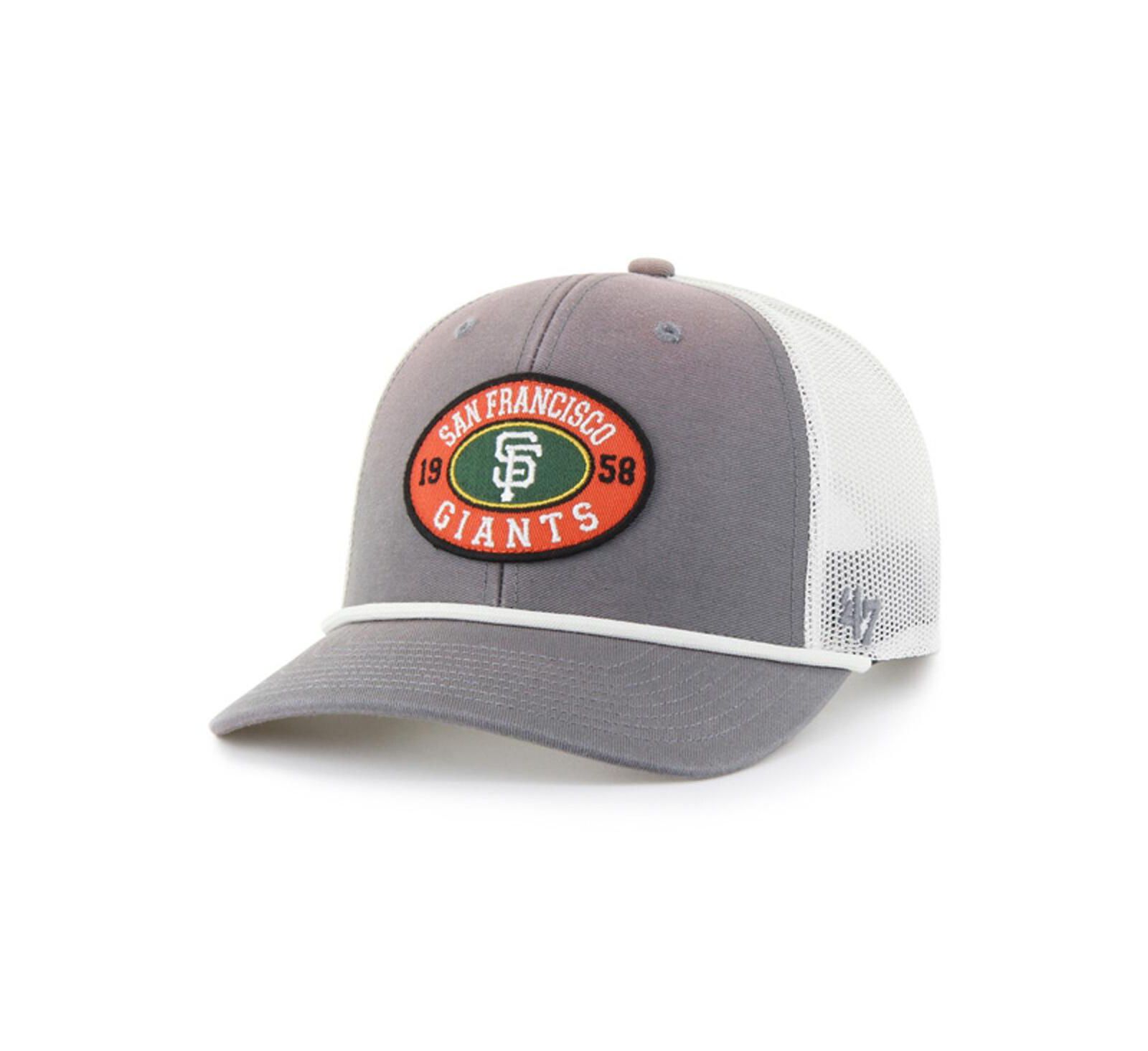 Мужская кепка '47 Brand Gray/White San Francisco Giants Tide Sweep Rope Trucker Adjustable