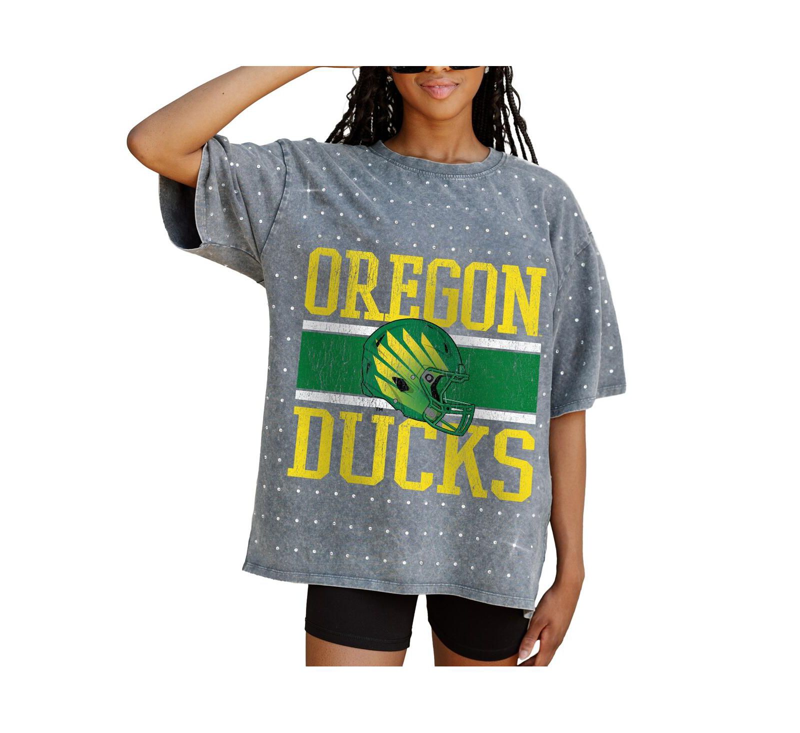 Gameday Couture Women's Gray Oregon Ducks On the Ball Oversized T-Shirt