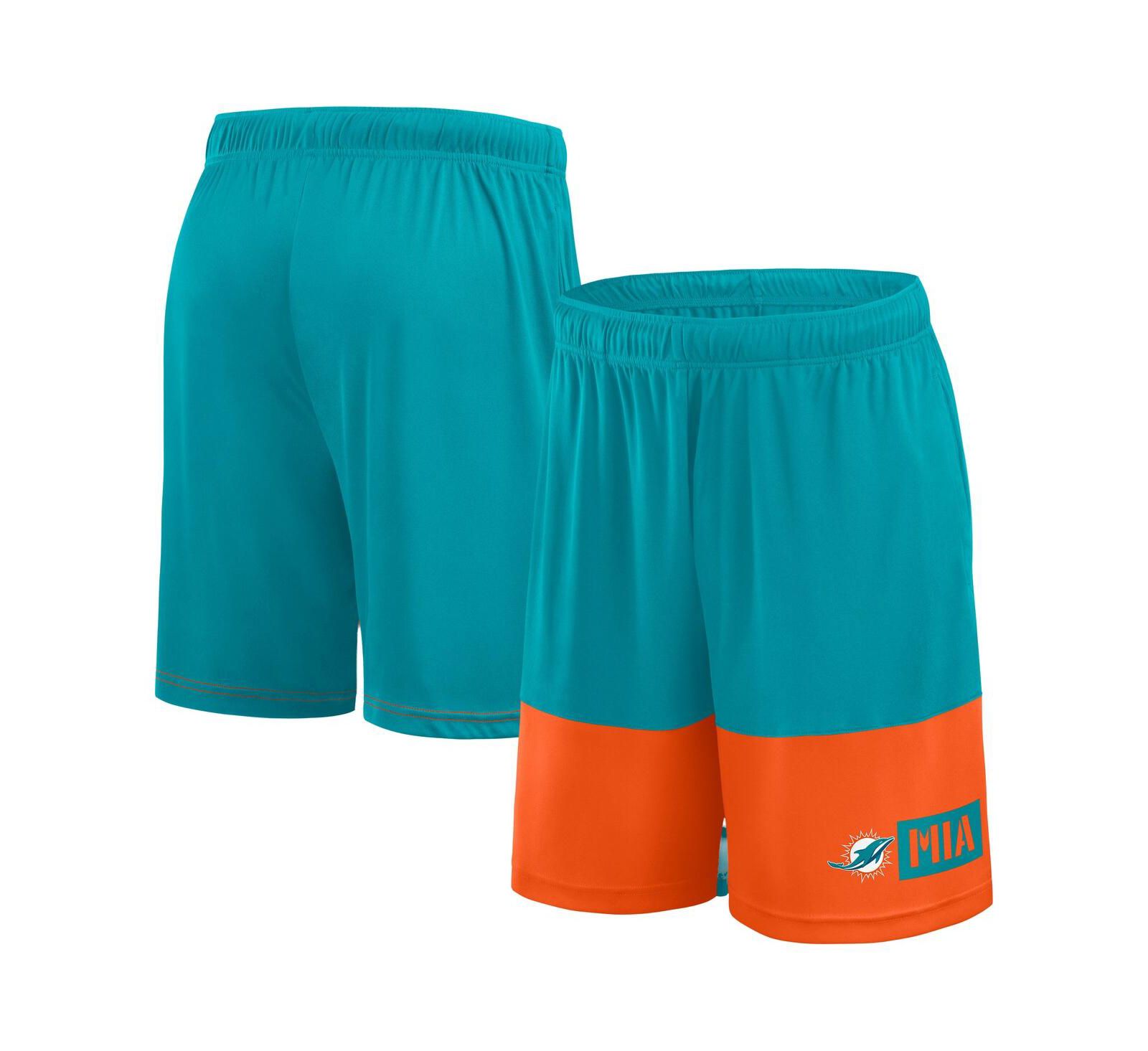 Fanatics Men's Aqua/Orange Miami Dolphins Big & Tall Best of the Best Performance Shorts