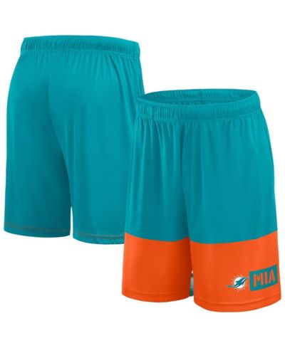Мужские спортивные шорты Fanatics Miami Dolphins Big & Tall Performance, бирюзовый/оранжевый