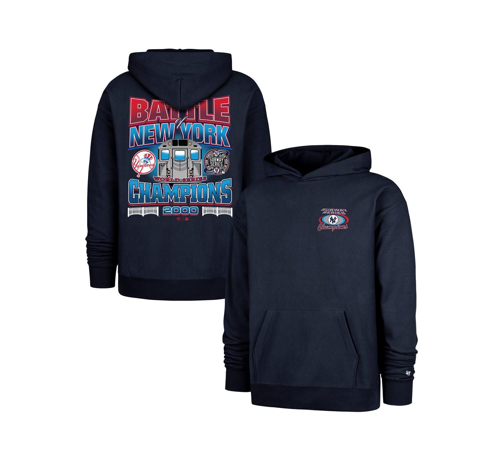 '47 Brand Men's Navy New York Yankees 2000 World Series Champions Showcase Backer Pullover Hoodie