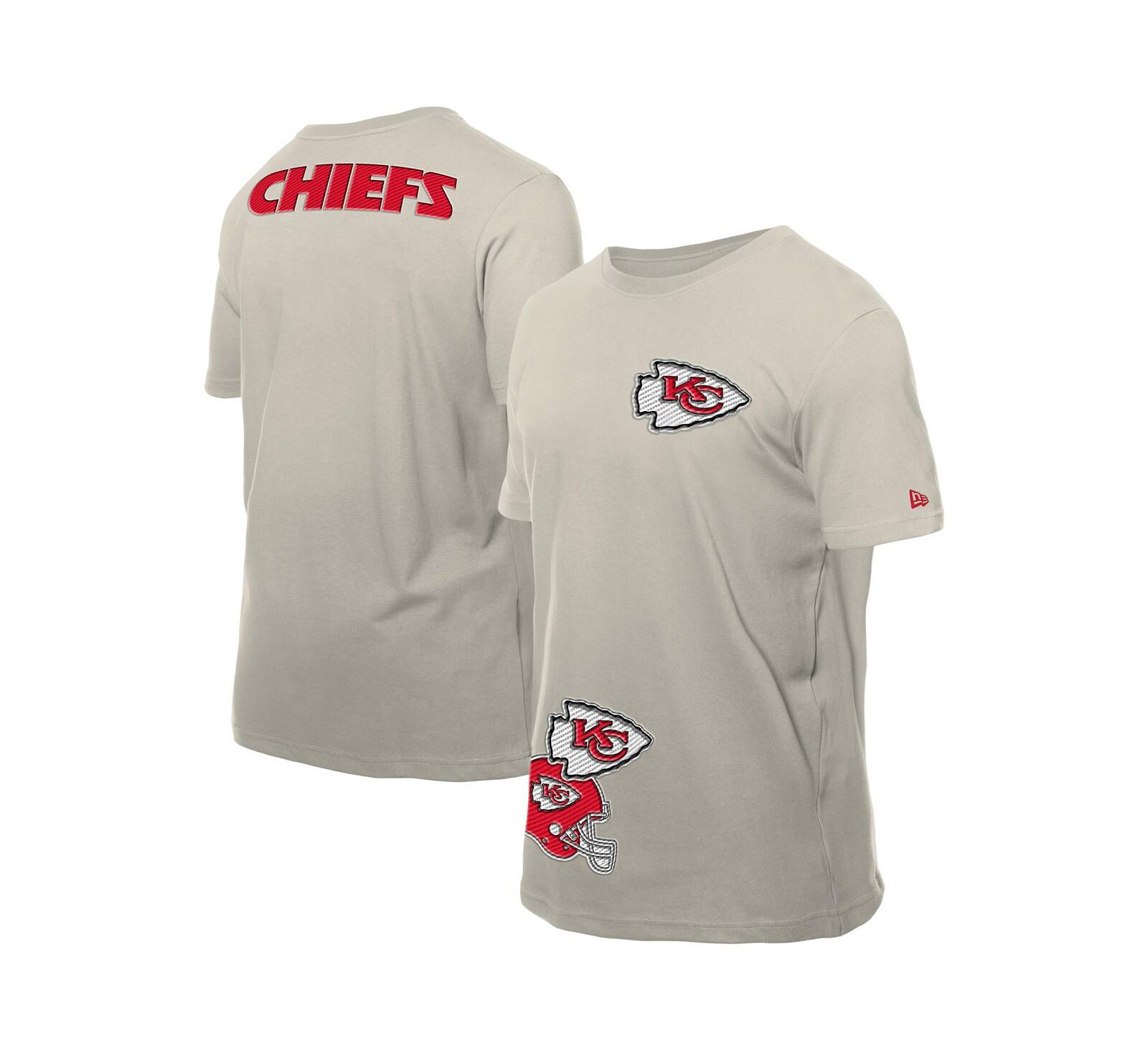 New Era Men's Light Beige Kansas City Chiefs Multi Patch T-Shirt