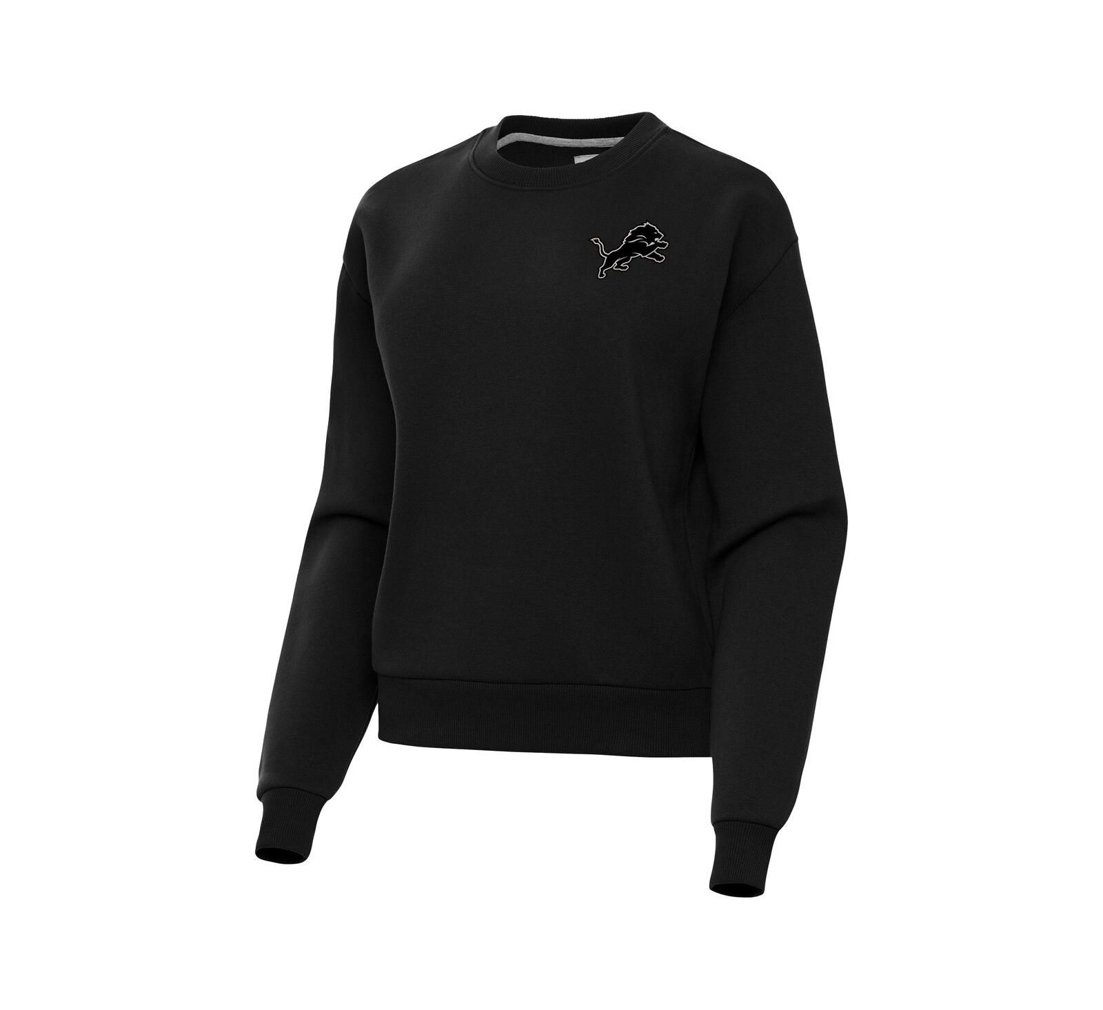 Antigua Women's Black Detroit Lions Victory Pullover Sweatshirt