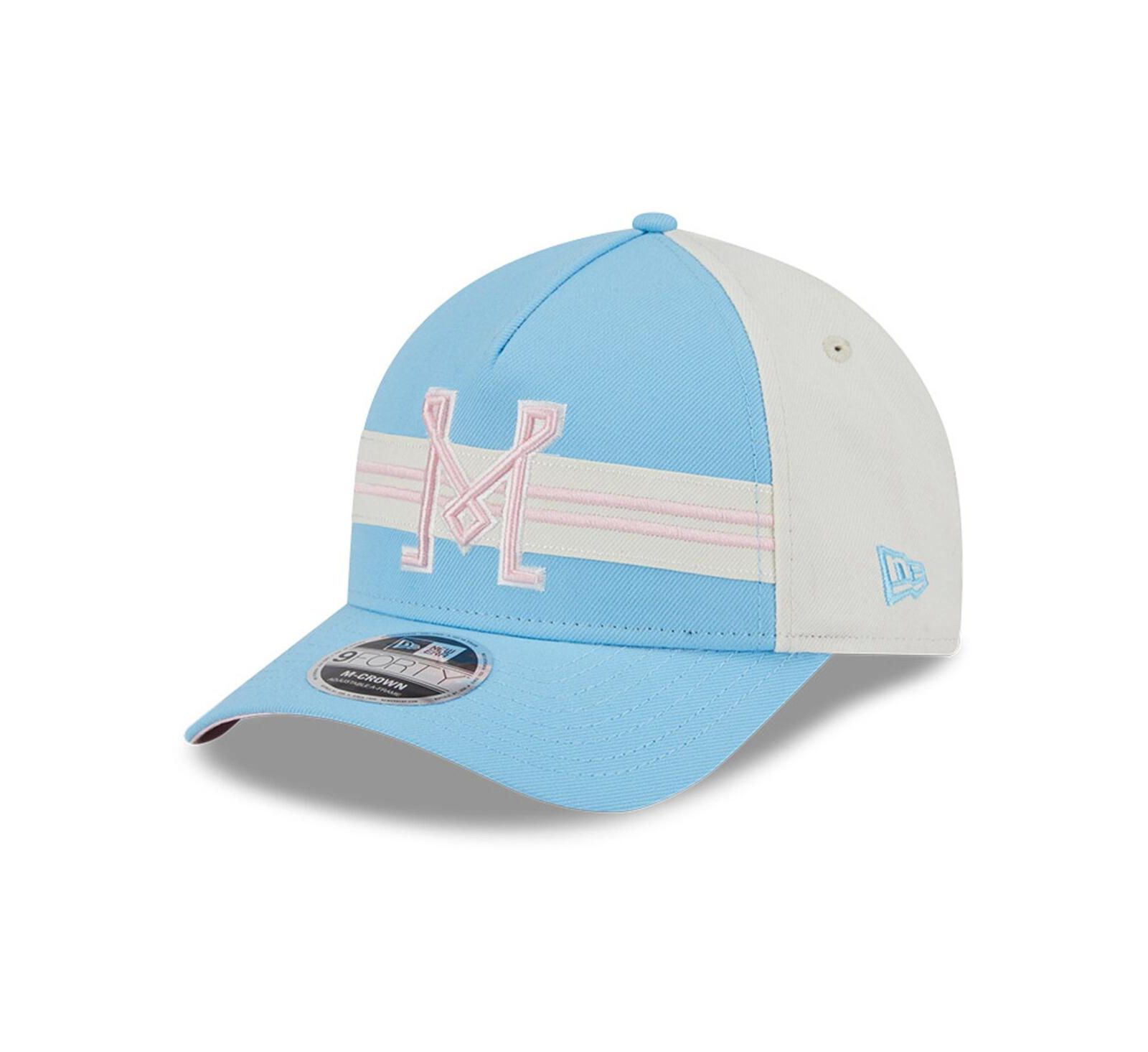 Мужская кепка New Era Light Blue/White Inter Miami CF 2025 Jersey Hook 9FORTY M-Crown Adjustable