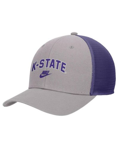 Nike Men's Pewter Kansas State Wildcats Vintage Arch Rise Performance Trucker Adjustable Hat