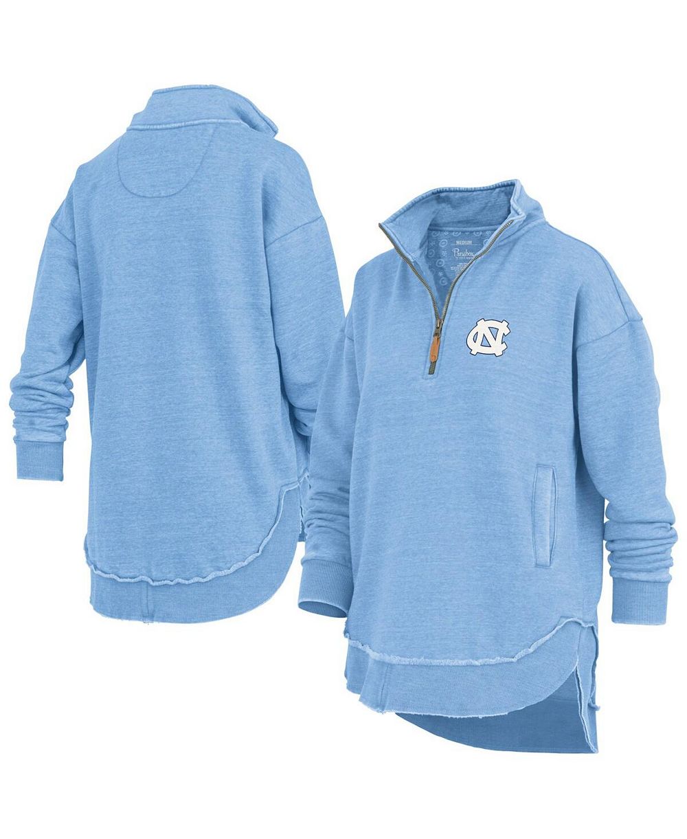 Женский свитшот Pressbox Light Blue North Carolina Tar Heels Northfork Sojourn Poncho Quarter-Zip